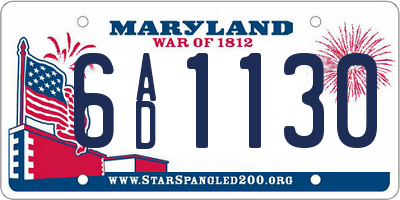 MD license plate 6AD1130