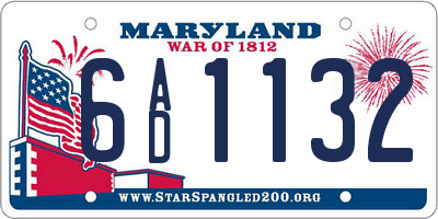 MD license plate 6AD1132