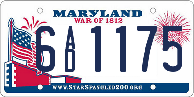MD license plate 6AD1175