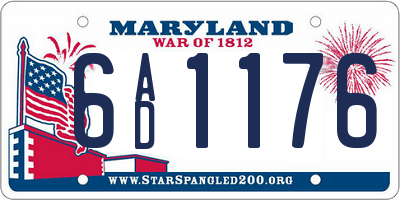 MD license plate 6AD1176