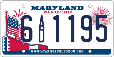 MD license plate 6AD1195