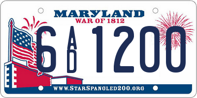 MD license plate 6AD1200