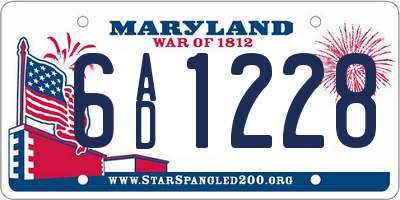 MD license plate 6AD1228