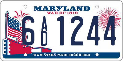 MD license plate 6AD1244