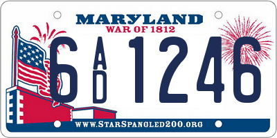 MD license plate 6AD1246