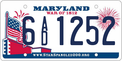 MD license plate 6AD1252