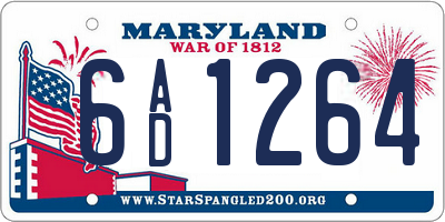 MD license plate 6AD1264