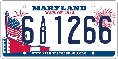 MD license plate 6AD1266