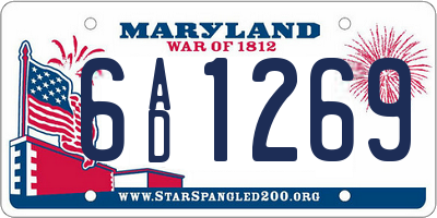 MD license plate 6AD1269
