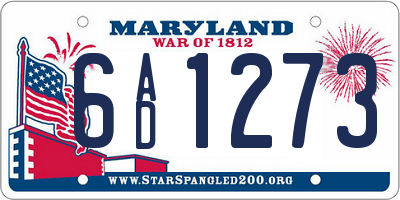 MD license plate 6AD1273