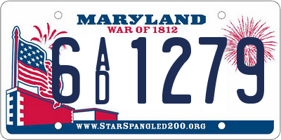 MD license plate 6AD1279