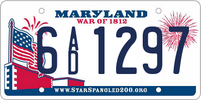 MD license plate 6AD1297