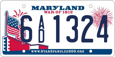 MD license plate 6AD1324
