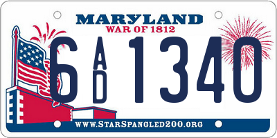 MD license plate 6AD1340