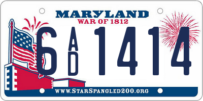 MD license plate 6AD1414