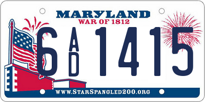 MD license plate 6AD1415