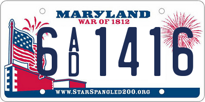 MD license plate 6AD1416