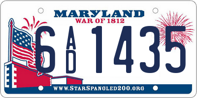 MD license plate 6AD1435