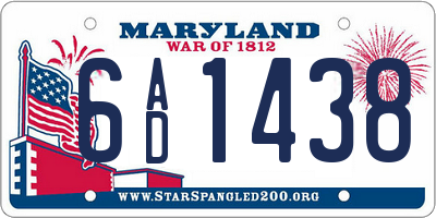 MD license plate 6AD1438