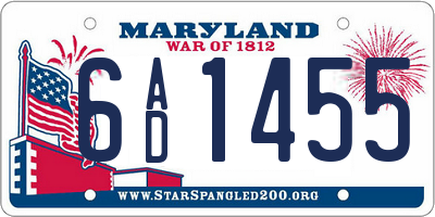 MD license plate 6AD1455