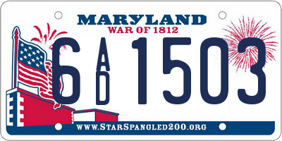 MD license plate 6AD1503