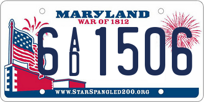 MD license plate 6AD1506