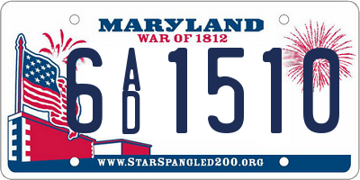 MD license plate 6AD1510