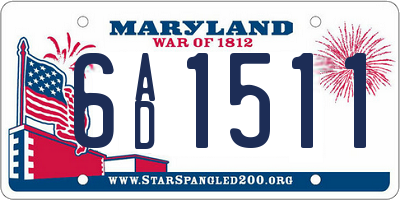 MD license plate 6AD1511