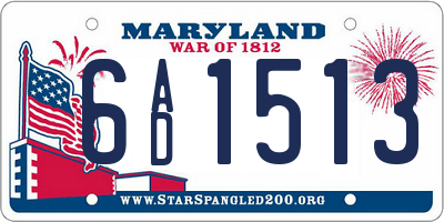 MD license plate 6AD1513