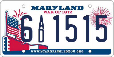 MD license plate 6AD1515