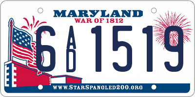 MD license plate 6AD1519