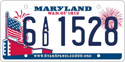 MD license plate 6AD1528