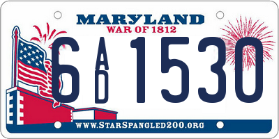 MD license plate 6AD1530