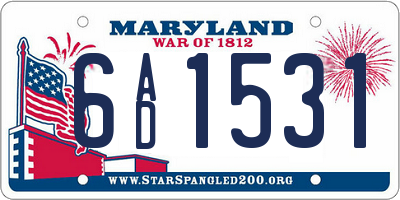 MD license plate 6AD1531