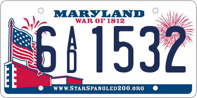 MD license plate 6AD1532