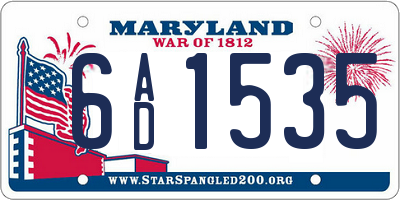 MD license plate 6AD1535