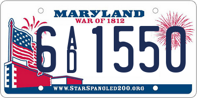 MD license plate 6AD1550