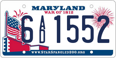 MD license plate 6AD1552