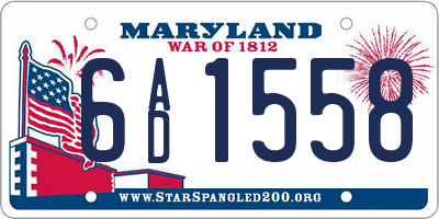 MD license plate 6AD1558