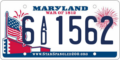 MD license plate 6AD1562