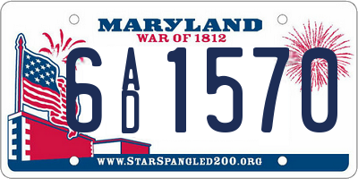 MD license plate 6AD1570