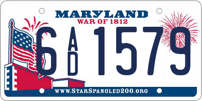 MD license plate 6AD1579