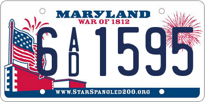 MD license plate 6AD1595