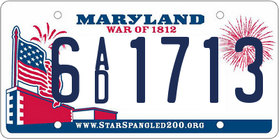 MD license plate 6AD1713