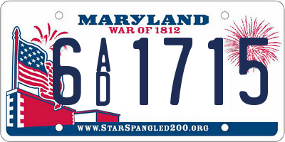 MD license plate 6AD1715
