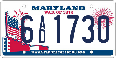 MD license plate 6AD1730