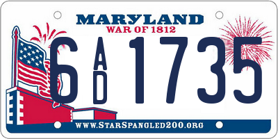 MD license plate 6AD1735