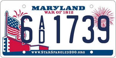 MD license plate 6AD1739