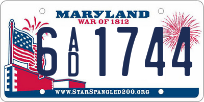 MD license plate 6AD1744