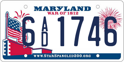 MD license plate 6AD1746